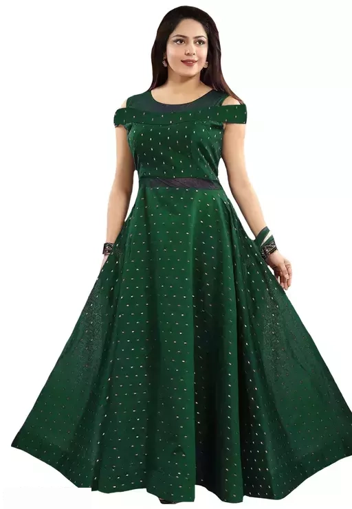 Shop Green Georgette Designer Gown with Embroidered and Sequins Work for  Ceremonial Online : 272363 - Gown
